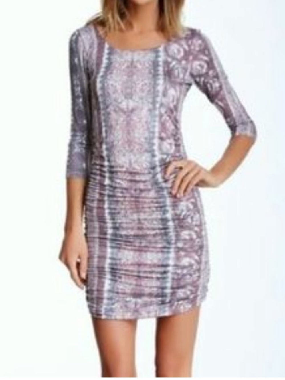 NWT Free People Jasmine Ruched Bodycon Dress in Eggplant Women's Small